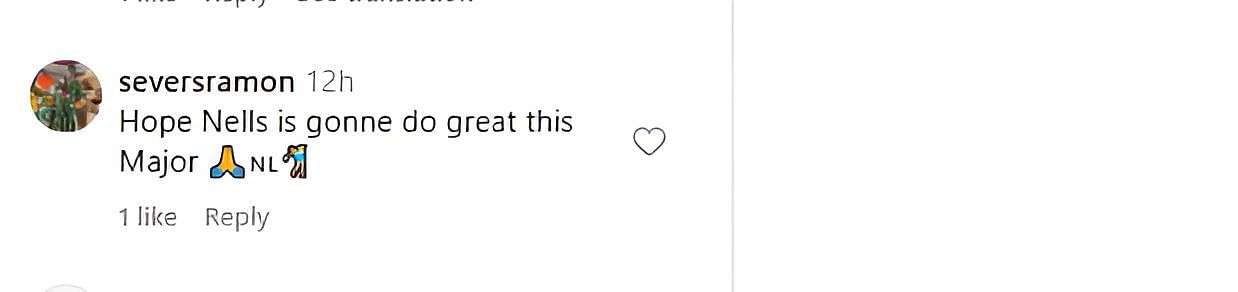 A screenshot of a fan's comment on LPGA's post - Source: Instagram@lpga_tour